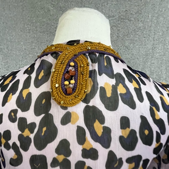 DIANE VON FURSTENBERG KAMEA LEOPARD SILK KAFTAN CAFTAN MAXI DRESS - Picture 5 of 7